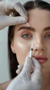 Woman receiving a cometic injection